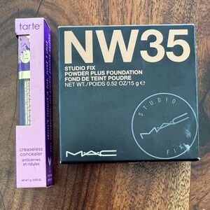 MAC Cosmetics Studio Fix Powder Plus Foundation NW35 plus travel Tarte concealer